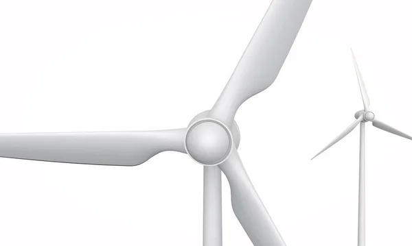 Renderen Concept Van Een Windturbine Uitgesneden Een Witte Achtergrond — Stockfoto