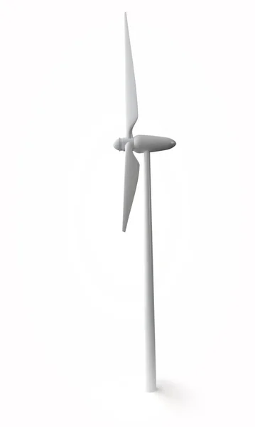 Concept Rendu Une Éolienne Découpée Sur Fond Blanc — Photo