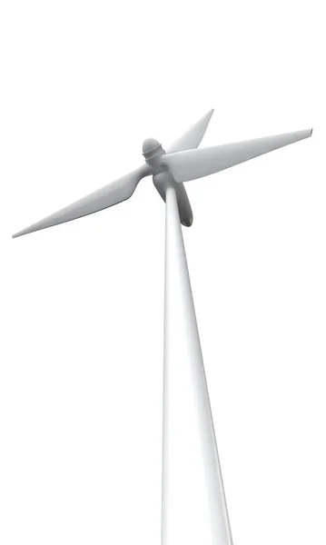 Renderen Concept Van Een Windturbine Uitgesneden Een Witte Achtergrond — Stockfoto