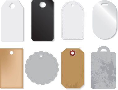 Beyaz arkaplanda izole edilmiş grafik tasarımı boş etiketlerinin vektör illüstrasyonu