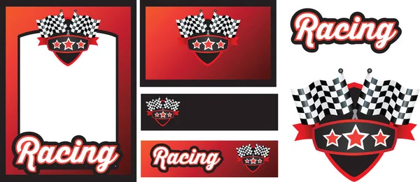 vector illustration of a set of graphic elements for the sport motorsport or racing tennis