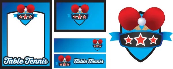 Illustration Vectorielle Ensemble Éléments Graphiques Pour Tennis Table Sport — Image vectorielle