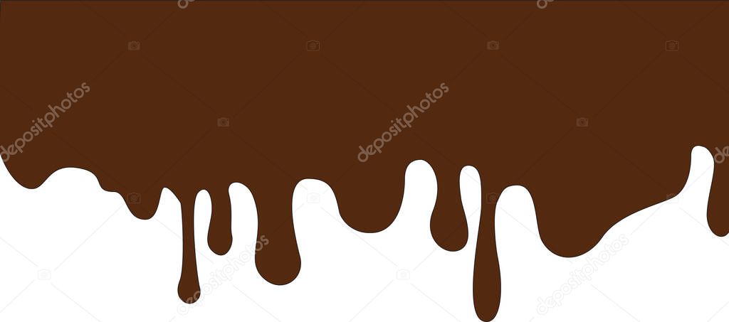 vector illustration of a chocolate drip graphic element on white background