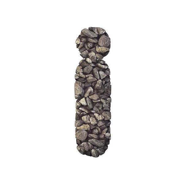 Гравийная Буква Небольшой Трехмерный Каменный Шрифт Белом Фоне Идеальное Место — стоковое фото