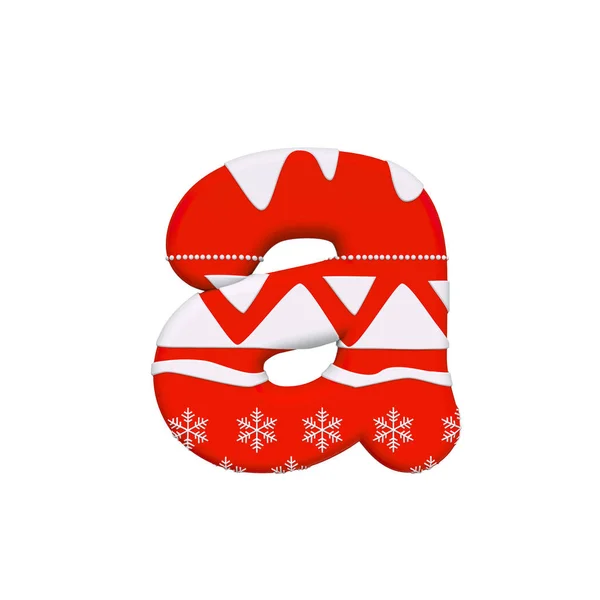 圣诞字母小写3D 圣诞字体在白色背景下隔离 这个字母表是完美的创意插图相关但不限于圣诞节 圣诞老人 — 图库照片
