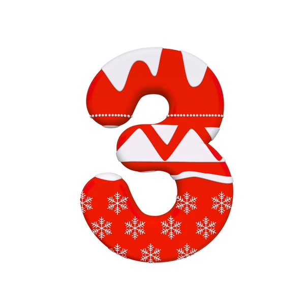 Christmas Number Xmas Digit Isolated White Background Alphabet Perfect Creative — Stock Photo, Image