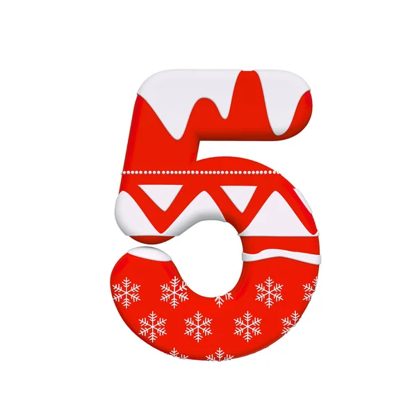 Número Navidad Dígito Navidad Aislado Sobre Fondo Blanco Este Alfabeto —  Fotos de Stock