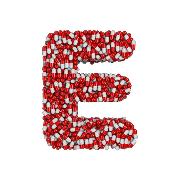 Pigułki Literę Stolicy Farmaceutycznych Czcionki Białym Tle Alfabet Ten Jest — Zdjęcie stockowe