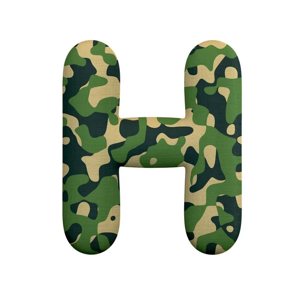 Army Letter Large Camo Font Isolated White Background Alphabet Perfect — Stock Photo, Image
