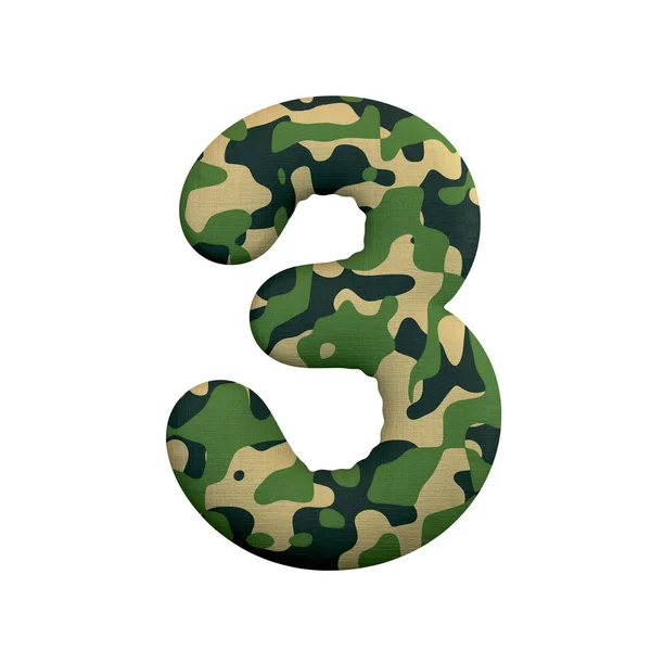 Army Number Camo Digit Isolated White Background Alphabet Perfect Creative — Stock Photo, Image