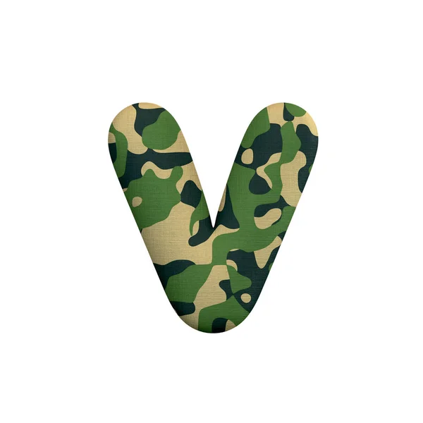 Leger Letter Kleine Camo Lettertype Geïsoleerd Een Witte Achtergrond Dit — Stockfoto