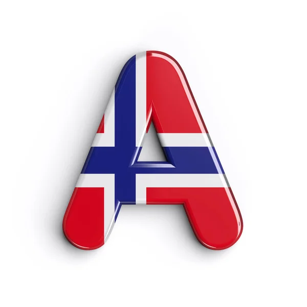 Noruega Letra Capital Norwegian Flag Fonte Isolada Fundo Branco Este — Fotografia de Stock