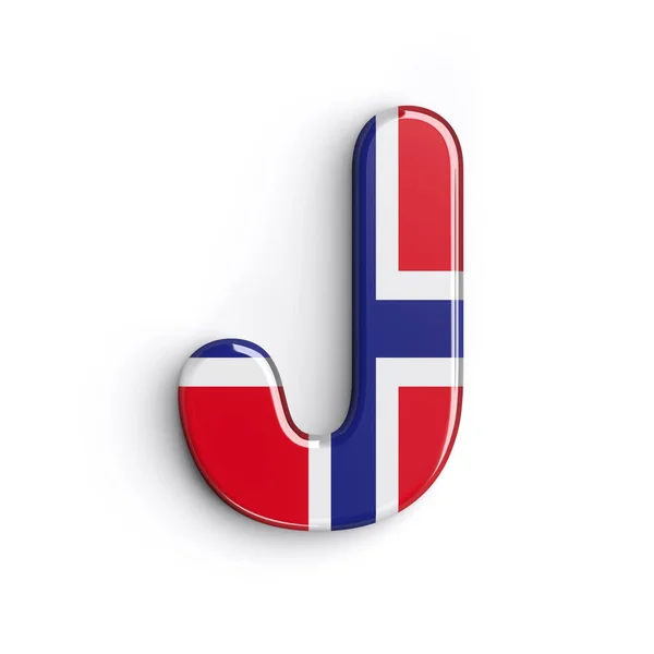 Norvégia Betű Nagy Norvég Zászlót Betűtípus Elszigetelt Fehér Background Ábécé — Stock Fotó