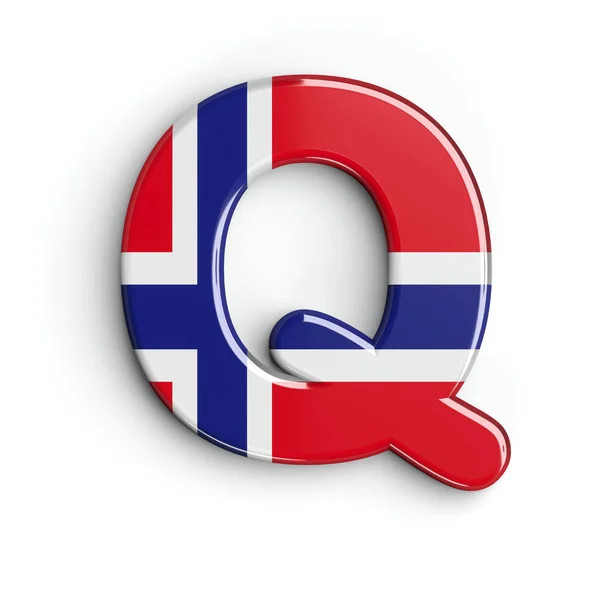 Norvégia Levél Nagy Norvég Zászlót Betűtípus Elszigetelt Fehér Background Ábécé — Stock Fotó