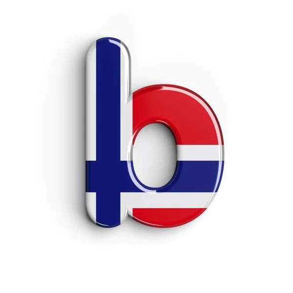 Norway Letter Small Norwegian Flag Font Isolated White Background Alphabet — Stock Photo, Image