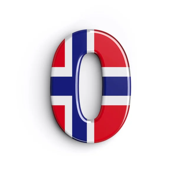 Norvégia Szám Norvég Zászlót Számjegy Elszigetelt Fehér Background Ábécé Tökéletes — Stock Fotó