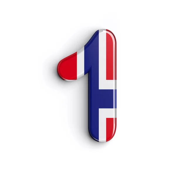 Norway Number Norwegian Flag Digit Isolated White Background Alphabet Perfect — Stock Photo, Image