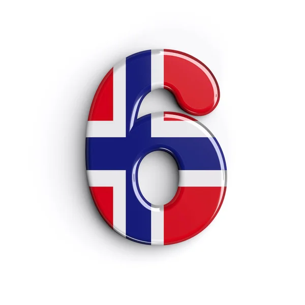 Norvégia Száma Norvég Zászlót Számjegy Elszigetelt Fehér Background Ábécé Tökéletes — Stock Fotó