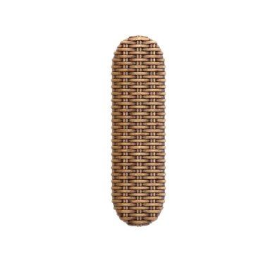 Hasır harf ı - büyük beyaz arka plan üzerinde izole 3B rattan yazı tipi. Bu alfabe ile ilgili ancak bunlarla sınırlı olmamak dekorasyon, tasarım, işçilik için yaratıcı resimler için idealdir.