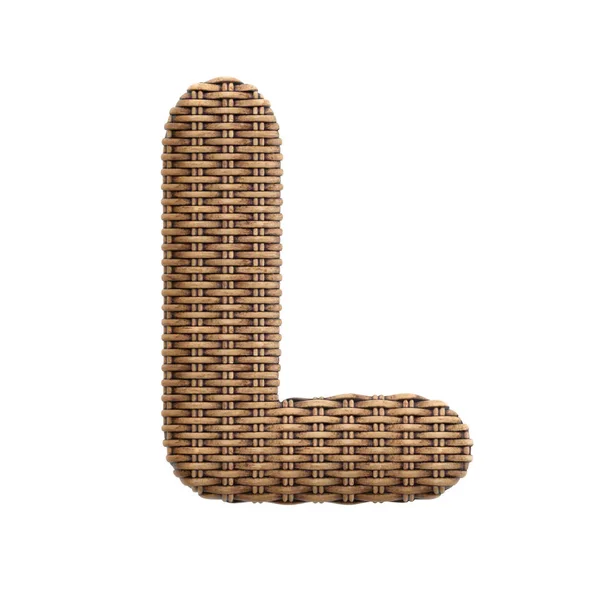 Wicker Letra Capital Rattan Fonte Isolada Fundo Branco Este Alfabeto — Fotografia de Stock