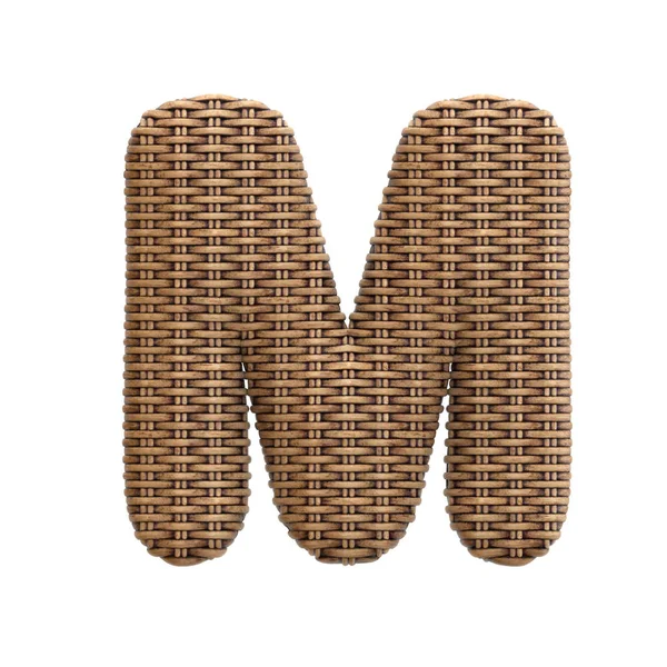 Wicker Letter Capital Rattan Fonte Isolada Fundo Branco Este Alfabeto — Fotografia de Stock