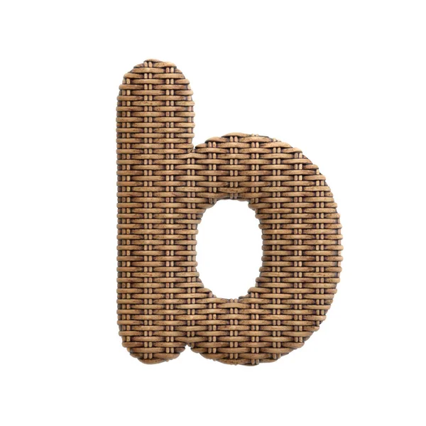 Wicker Letter Lower Case Rattan Font Isolated White Background Este — Fotografia de Stock