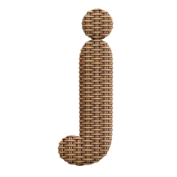 Wicker Letter Lowercase Rattan Fonte Isolada Fundo Branco Este Alfabeto — Fotografia de Stock