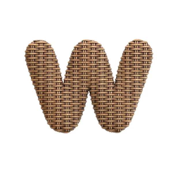 Wicker Letter Lower Case Rattan Font Isolated White Background Alphabet — Stock Photo, Image