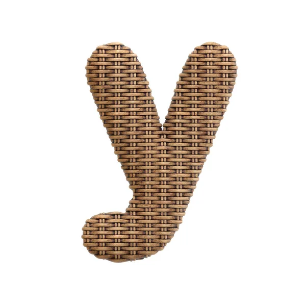 Wicker Letter Lowercase Rattan Font Isolated White Background Alphabet Perfect — Stock Photo, Image