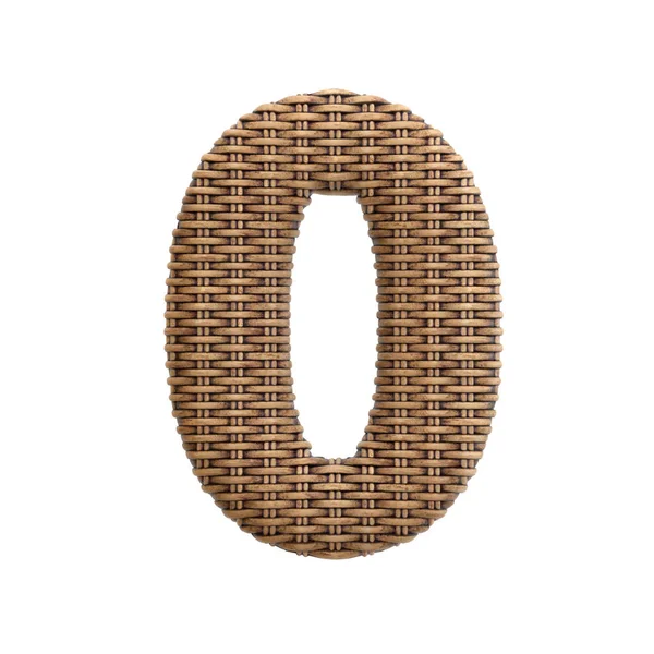 Wicker Nummer Rattan Ciffer Isoleret Hvid Baggrund Dette Alfabet Perfekt - Stock-foto