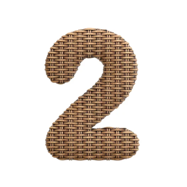 Wicker Number Rattan Digit Isolated White Background Alphabet Perfect Creative — Stock Photo, Image