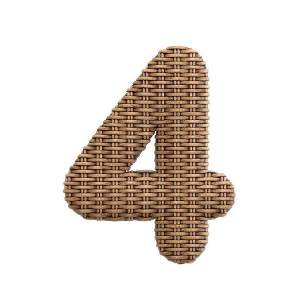 Wicker Number Rattan Digit Isolated White Background Alphabet Perfect Creative — Stock Photo, Image