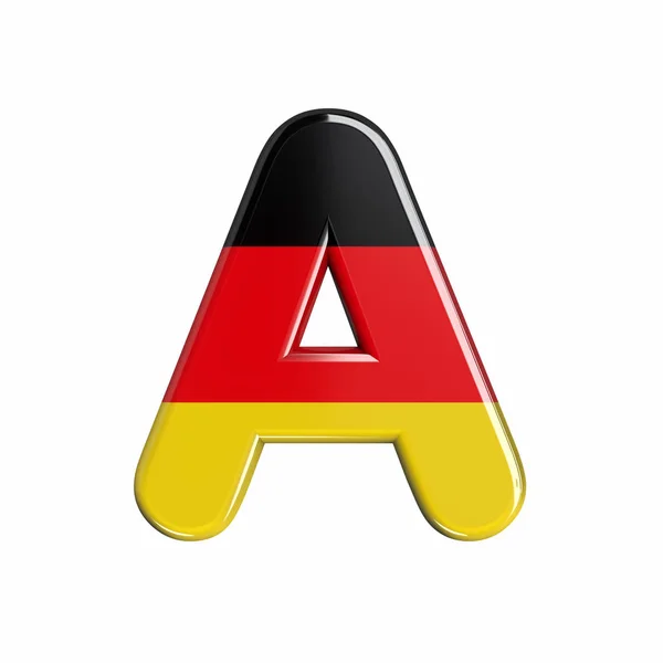 Germany Flag Letter Capital German Font Isolated White Background Alphabet — Stock Photo, Image