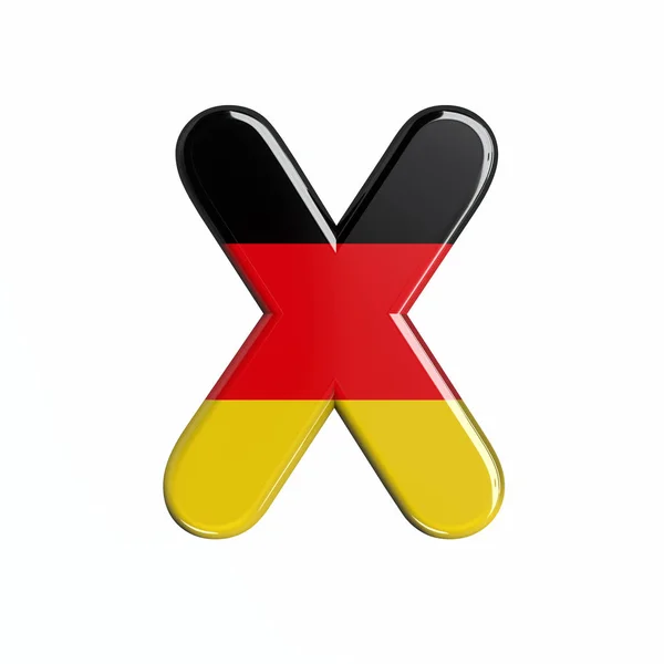 Flaga Niemiec Litera Kapitał Niemiecki Czcionki Białym Tle Ten Alfabet — Zdjęcie stockowe