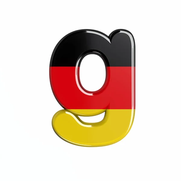 Germany Flag Letter Lowercase German Font Isolated White Background Alphabet — Stock Photo, Image