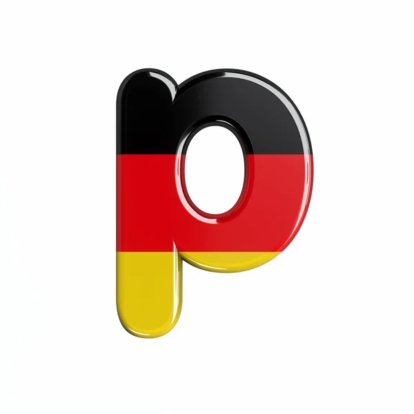 Germany Flag Letter Small German Font Isolated White Background Alphabet — Stock Photo, Image