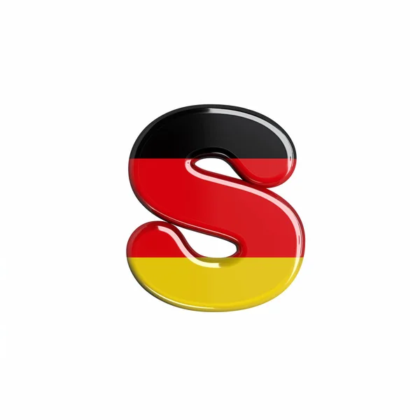 Germany Flag Letter Lower Case German Font Isolated White Background — Stock Photo, Image
