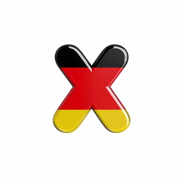 Deutschland Flagge Buchstabe Kleine Deutsche Schrift Isoliert Auf Weißem Hintergrund — Stockfoto