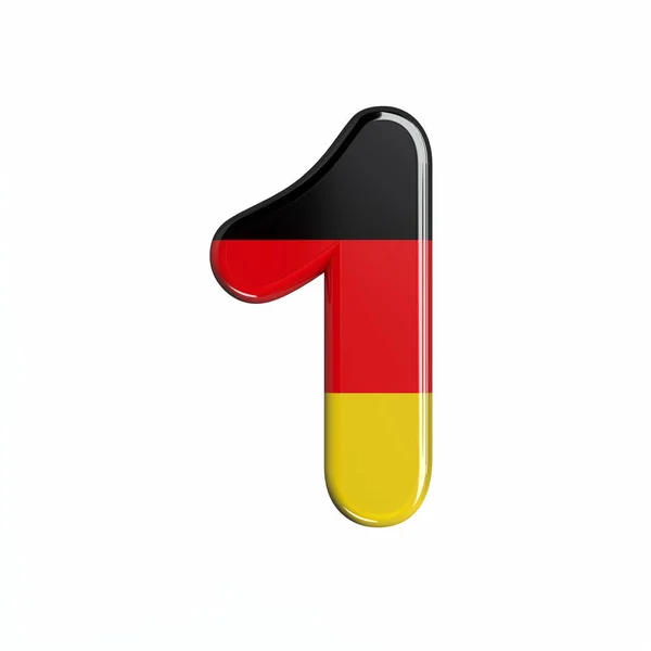Bandera Alemania Número Dígito Alemán Aislado Sobre Fondo Blanco Este — Foto de Stock