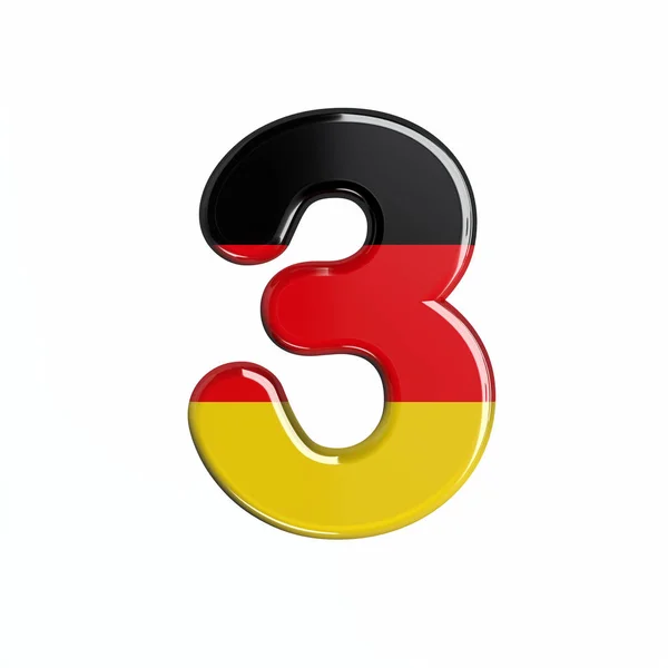Germany Flag Number German Digit Isolated White Background Alphabet Perfect — Stock Photo, Image
