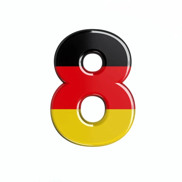 Germany Flag Number German Digit Isolated White Background Alphabet Perfect — Stock Photo, Image