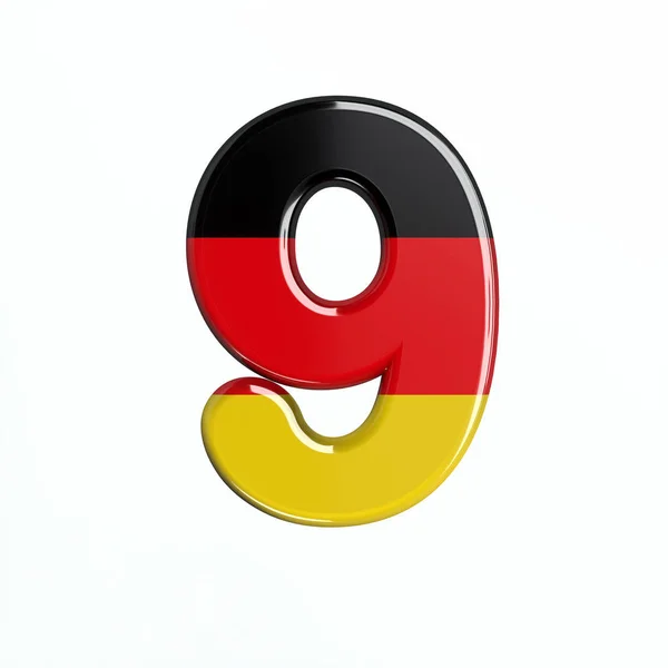 Німеччина Прапор Німецький Цифра Ізольовані Білому Тлі Цей Алфавіту Ідеально — стокове фото
