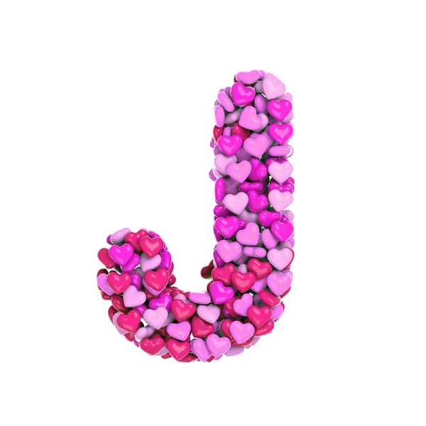 Valentine Letter Large Heart Font Isolated White Background Alphabet Perfect — Stock Photo, Image