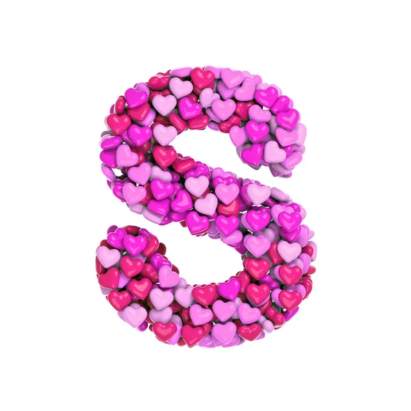 Valentinstag Buchstabe Große Herzschrift Isoliert Auf Weißem Hintergrund Dieses Alphabet — Stockfoto