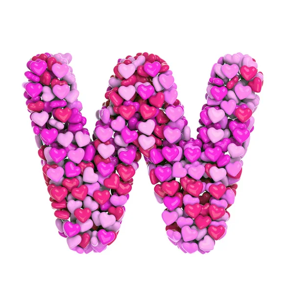 Valentine Letter Uppercase Heart Font Isolated White Background Alphabet Perfect — Stock Photo, Image