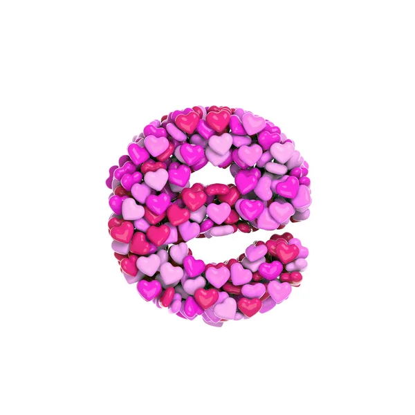 Valentine Letter Lowercase Heart Font Isolated White Background Alphabet Perfect — Stock Photo, Image
