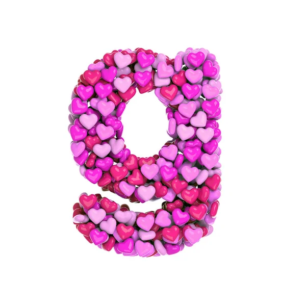 Valentine Letter Font Cuore Minuscolo Isolato Sfondo Bianco Questo Alfabeto — Foto Stock