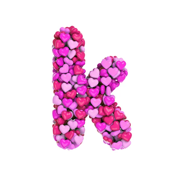 Valentine Buchstabe Herzschrift Kleinbuchstaben Isoliert Auf Weißem Hintergrund Dieses Alphabet — Stockfoto