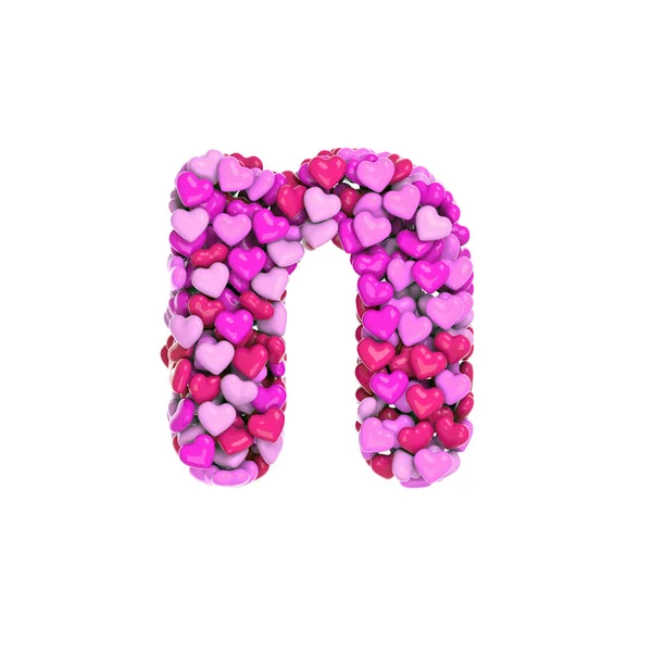 Valentine Letter Lower Case Heart Font Isolated White Background Este — Fotografia de Stock