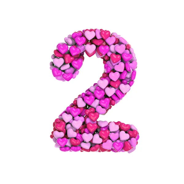 Valentine Nummer Hjärta Siffra Isolerad Vit Bakgrund Detta Alfabetet Perfekt — Stockfoto
